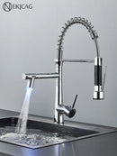 DecorBites™ Dual Nozzle Gourmet Kitchen Faucet | Pull-Down, 360° Rotation, Chrome Mixer
