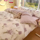 DecorBites™ Double-Sided Floral Print Cotton Bedding Set - Queen Size Soft Duvet Cover Set