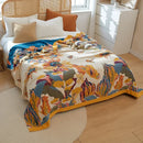 DecorBites™ Cotton Summer Throw Blanket – Breathable & Soft Nordic Quilt