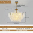 DecorBites™ Cream Wind Feather Pearl Crystal Chandelier for Luxury Living Room and Bedroom
