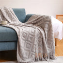 DecorBites™ Knitted Nordic Sofa Blanket - Soft Wool Blend Bed End Towel for Hotel Bedroom Decor