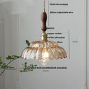 DecorBites™ Amber Flower Glass Pendant Lamp LED Knob Switch Nordic Modern Hanging Lights