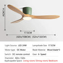 DecorBites™ 52" Low Floor Fan Lights Wood Blade Remote Control Ceiling Fan Strong Winds