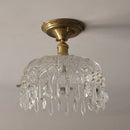 DecorBites™ Glass Grid LED Ceiling Lamp: Luxury Crystal Nordic Copper Ceiling Lights