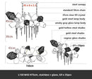 DecorBites™ Glass Shades LED Chandelier Stairs Art Metal Lighting Luxe Chain Hanging Lamp