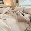 DecorBites™ High-Density Milk Fleece Duvet Set with Winter Warmth King Bedding & Plush Blanket Cover