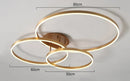 DecorBites™ Golden Coffee Round Circle LED Ceiling Light with Acrylic Lampshade - Creative Living Room Fixture