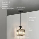 DecorBites™ Gold Mini Crystal Pendant Chandelier for Bedroom, Kitchen Island, Hallway - Small Black E27 Lamp