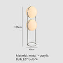 DecorBites™ LED Floor Lamp Chrome Metal Living Room Floor Light White Acrylic Ball
