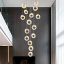 DecorBites™ Circular Crystal Led Chandelier Luxury Modern Villa Staircase Living Room Decor Fixtur