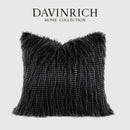 DecorBites™ Luxe Black Fluffy Throw Pillow Cover - Modern Simplicity & Art Deco Design