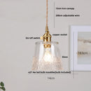 DecorBites™ Glass Copper LED Pendant Lamp with Wire Adjustment & Knob Switch