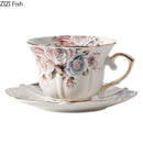 DecorBites™ Lace Edge Ceramic Tea Cup & Saucer Set for Dining & Coffee Table