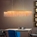 DecorBites™ LED Aluminum Tassel Chandelier: Modern Waterfall Pendant Light for Living Room, Hotel, Hall