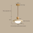 DecorBites™ LED Pendant Lamp Mid Century Modern Decor Yellow Travertine Wood Hanglamp