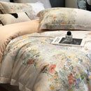DecorBites™ Flowers Plant Print Bedding Set: Luxe Lyocell Cotton Soft Silky Cool Duvet Cover Set