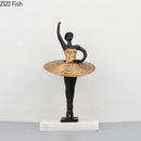 DecorBites™ Golden Ballerina Sculpture Desk Ornament Aesthetic Room Decor Figure