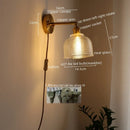 DecorBites™ Glass Sconce LED Wall Lamp, Copper Nordic Bedroom Light Fixtures