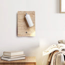 DecorBites™ LED Wall Light Fixtures Bedroom Modern Button Switch Yellow Travertine White Iron Bedside Lamp