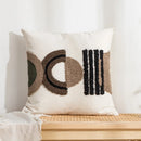 DecorBites™ Geometric Embroidery Boho Loop Tufte Cotton Canvas Cushion Cover 45x45/30x50cm