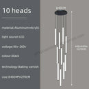 DecorBites™ Loft Black Chandelier: Acrylic Villa Ceiling Lamp for Living Room & Staircase