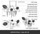 DecorBites™ Gold Steel LED Pendant Lights with Cognac/Gray Glass Shades
