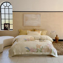 DecorBites™ 100S Egyptian Cotton Embroidery Bed Linens Set for Queen King Euro Size