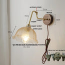 DecorBites™ LED Wall Lights Up Down Rotate Pull Chain Switch Bedside Lamp Glass Canopy Fixtures