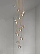 DecorBites™ Crystal Stainless Steel Staircase LED Chandelier for Modern Luxury Interiors