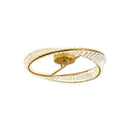 DecorBites™ Crystal Rings LED Ceiling Light: Modern Dimmable Gold Lustre for Indoor Home Decor