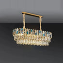 Gold and blue crystal chandelier led living room lighting
