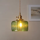 DecorBites™ Green Glass LED Pendant Light: Nordic Modern Hanging Lamp for Bedroom Dining Room