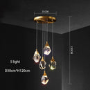 DecorBites™ Diamond Crystal Chandelier: Luxury Gold LED Lighting for Staircase & Living Room