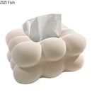 DecorBites™ Cloud Ceramic Tissue Box - White Porcelain Desk Decoration