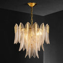 DecorBites™ Glass Leaf Luxury Chandelier LED Pendant Lights for Modern Living Room