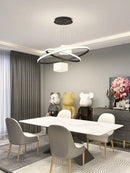 DecorBites™ LED Chandelier: Modern Living Room Kitchen Hanging Light, White Indoor Lighting Fixture