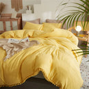 DecorBites™ Furball Tassel Duvet Cover Set - Luxury Bedding - King Queen Twin Full Sizes
