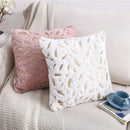 DecorBites™ Gold Feather Velvet Cushion Cover 45x45 Decorative Throw Pillows for Sofa Car
