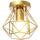 DecorBites™ Gold Iron Cage Ceiling Light Modern Nordic Decor Retro Loft Fixture E27
