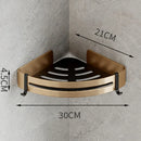 DecorBites™ Gold Bathroom Corner Shelf: Wall-Mounted Triangle Storage Rack for Toiletries