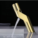 DecorBites™ Gold Basin Faucet: Single Handle Push-Button Mixer Tap for Bathroom, Brass Material