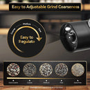 DecorBites™ Electric Salt Pepper Grinder Set USB Rechargeable Adjustable Coarseness LED Light
