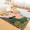DecorBites™ Knitted Tapestry Sofa Blanket - Light Luxury Decorative Blanket for Living Room, Nap Bedspread, Picnic, Camping Mat
