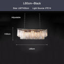 DecorBites™ Crystal Ceiling Chandelier: Modern Black Gold LED Pendant Lamp for Luxury Living Room