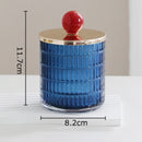 DecorBites™ Glass Tea Canister Candy Pot Ceramic Ball Decorative Storage Jar