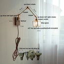 DecorBites™ LED Wall Lamp Rotatable Glass Walnut Swing Arms Hallway Stair Light