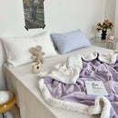 DecorBites™ Cozy Lamb Wool Blanket: High-Quality Warm Velvet Quilt for All Seasons.