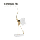 DecorBites™ Crane Golden Bird Agate Marble Crystal Home Decor Craft Statue