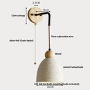 DecorBites™ Cement Wood Wall Light Pull Chain Switch Adjustable Socket Nordic Modern Provencal