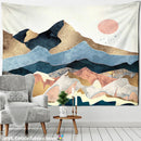 Abstract Mountains Oil Painting Tapestry Wall Hanging for Boho Witchcraft Aesthetics Room Decor by DecorBites™